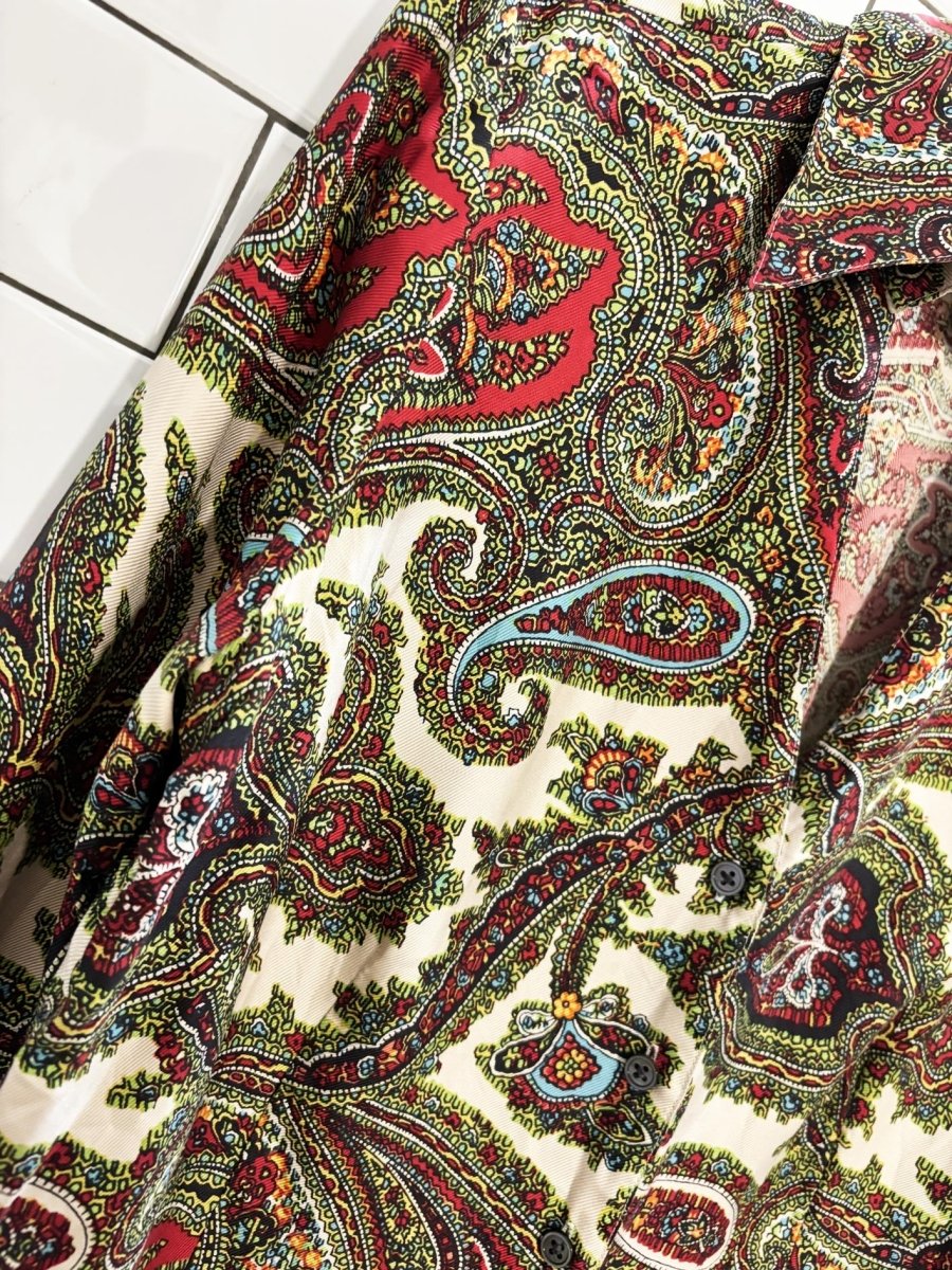 vintage 00s talbots 100% silk paisley fitted blouse - good market thrift store