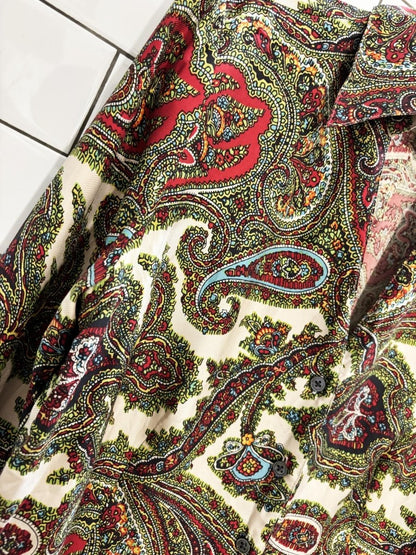 vintage 00s talbots 100% silk paisley fitted blouse - good market thrift store