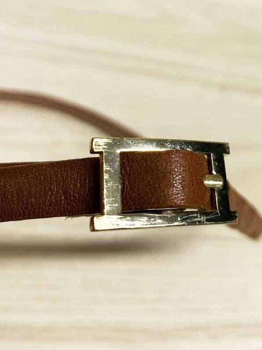 vintage 00s talbots leather slim belt - good market thrift store