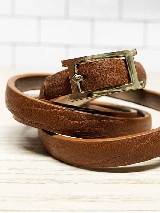 vintage 00s talbots leather slim belt - good market thrift store