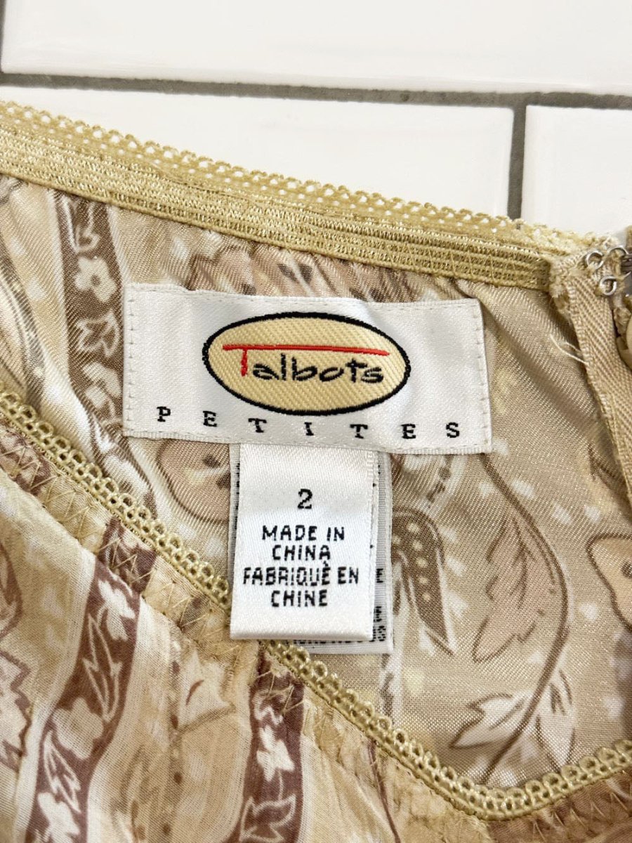 vintage 00s talbots silk - blend floral knee - length skirt - good market thrift store