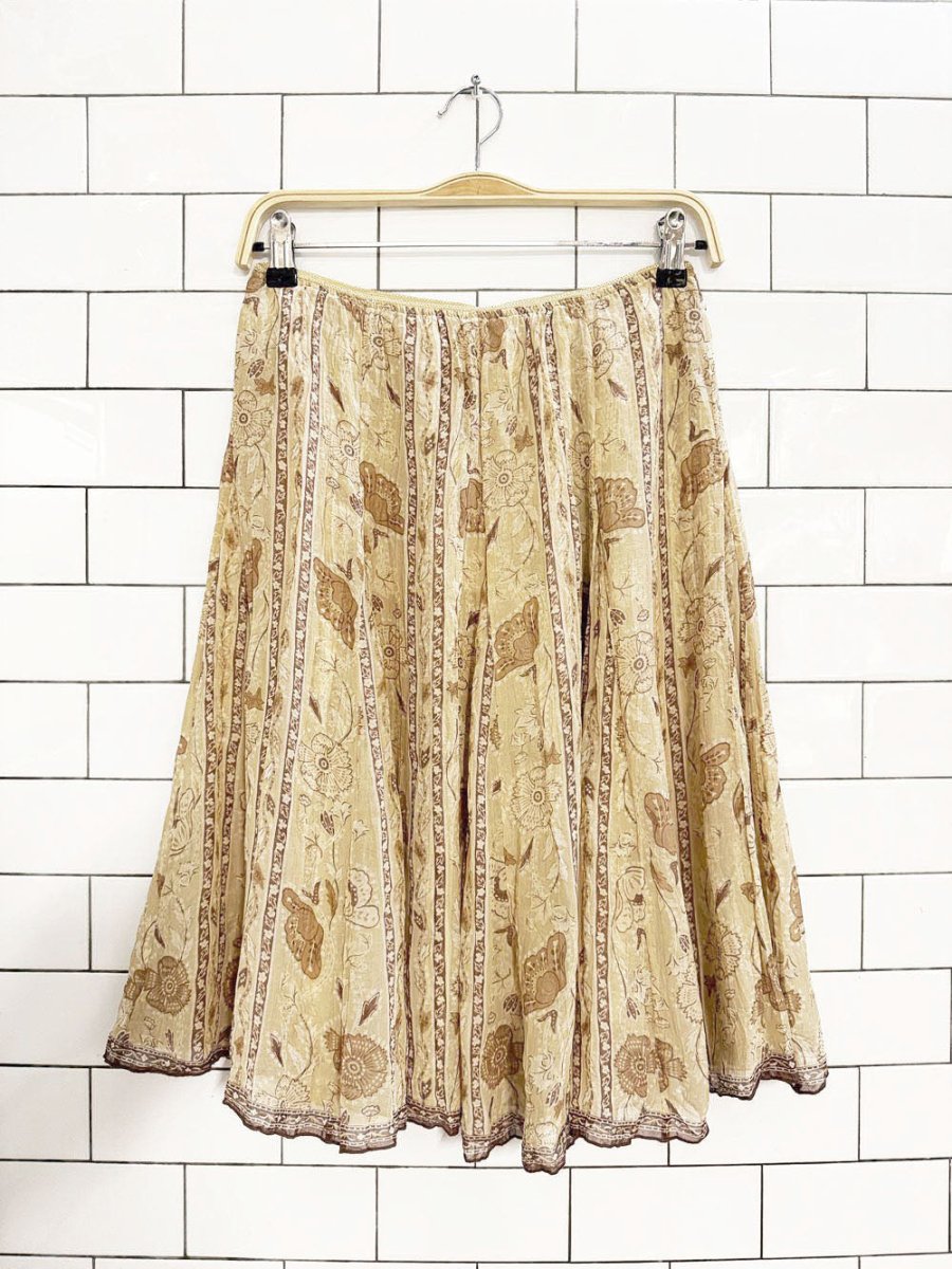 vintage 00s talbots silk - blend floral knee - length skirt - good market thrift store