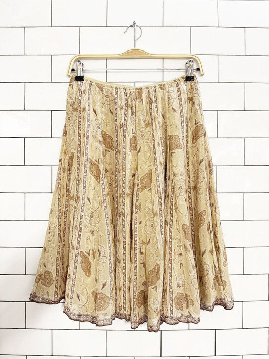 vintage 00s talbots silk - blend floral knee - length skirt - good market thrift store