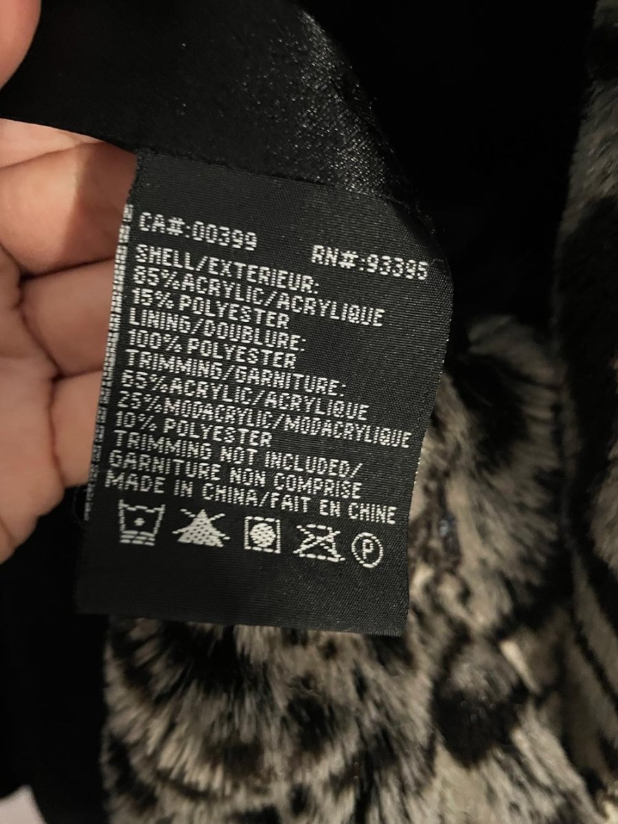 vintage 00s tanjay faux fur animal print hooded coat - good market thrift store