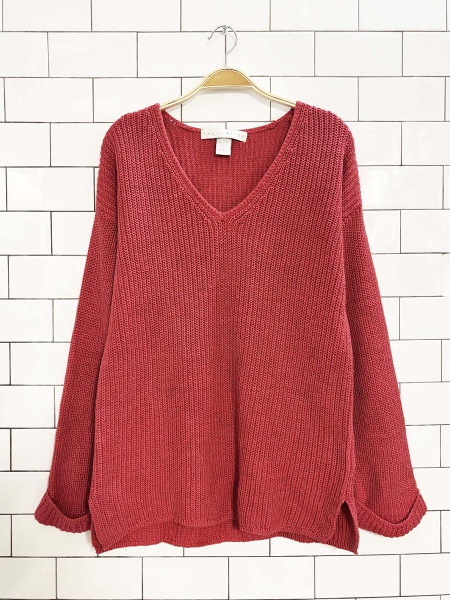 vintage 00s the limited chunky knit v - neck sweater - good market thrift store