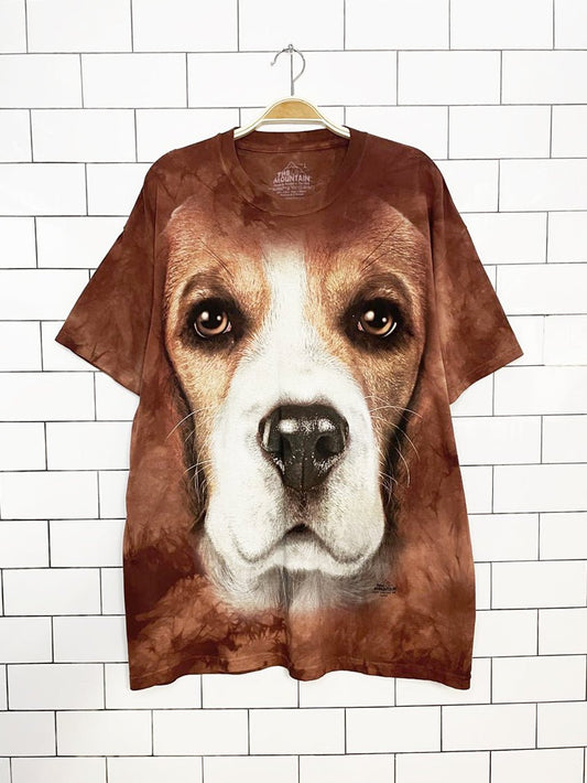 vintage 00s the mountain dog face tie dye tee | made in USA - good market thrift store