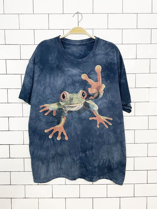 vintage 00s the mountain frog print tie dye tee | made in USA - good market thrift store