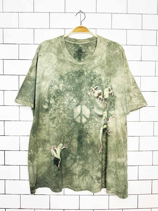 vintage 00s the mountain peace frogs tie dye tee - good market thrift store