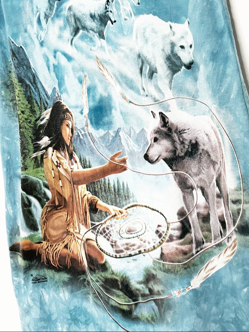 vintage 00s the mountain spirit of the wolf tie dye tank maxi dress - good market thrift store