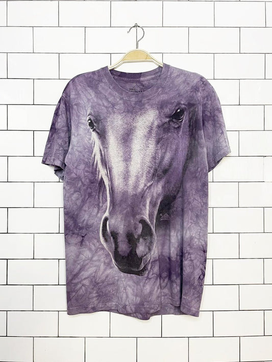 vintage 00s the mountain tie dye horse tee - good market thrift store