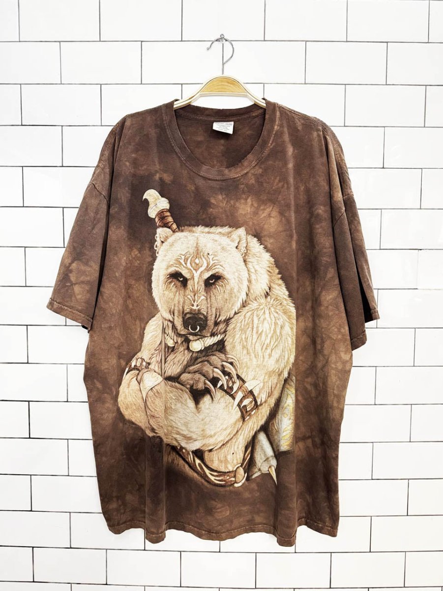 vintage 00s the mountain warrior bear tie dye tee | comfort colours - good market thrift store