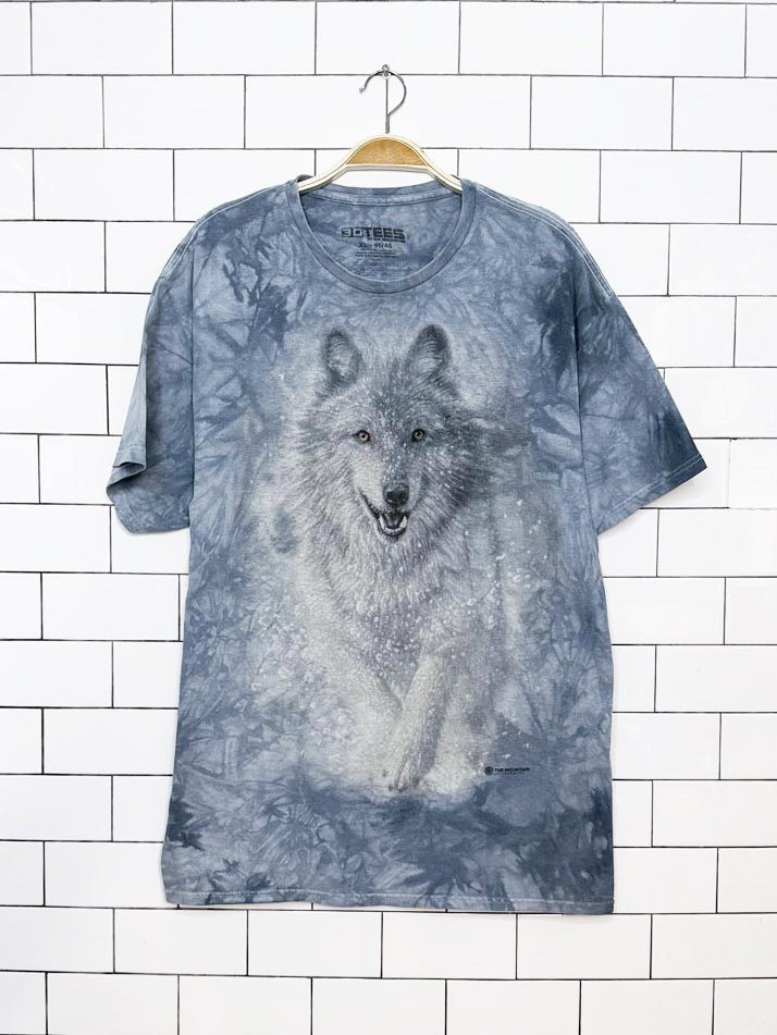 vintage 00s the mountain wolf print tie dye tee | made in USA - good market thrift store