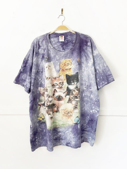 vintage 00s the mountains kittens + butterflies tie dye tee | fruit of the loom - good market thrift store