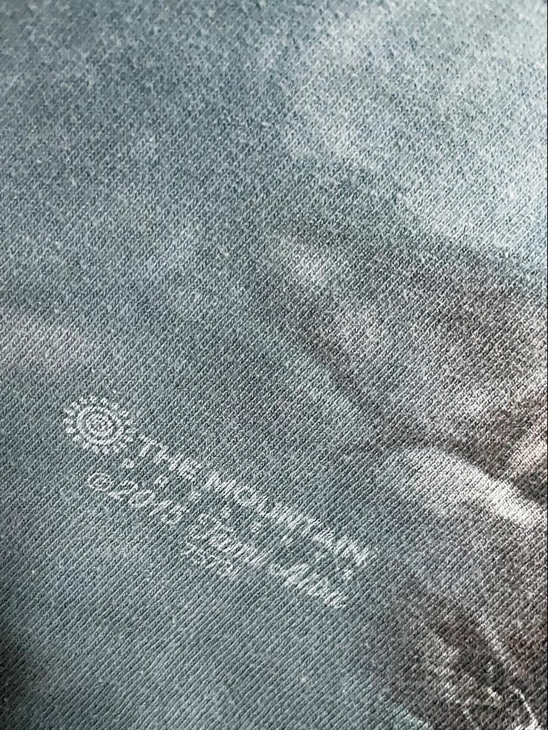vintage 00s the mountains wolf moon print tie dye cropped tee - good market thrift store