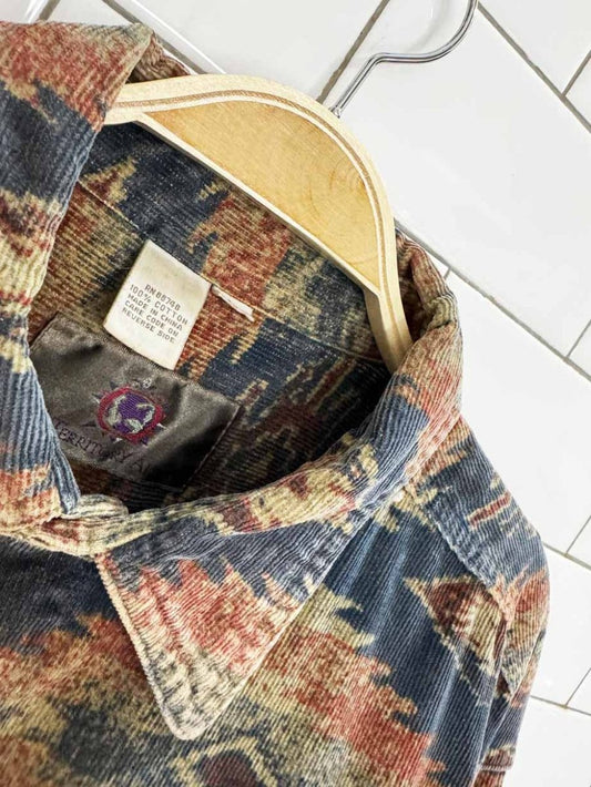 vintage 00s the territory ahead southwestern corduroy full button shirt - good market thrift store