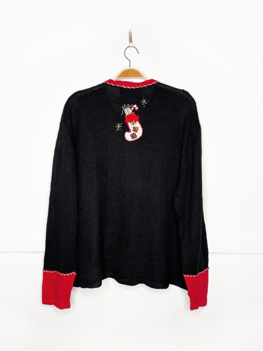 vintage 00s tiara holiday stockings knit cardigan - good market thrift store