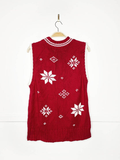vintage 00s tommy hilfiger knit snowflake sweater vest - good market thrift store