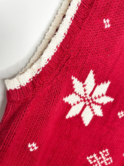 vintage 00s tommy hilfiger knit snowflake sweater vest - good market thrift store