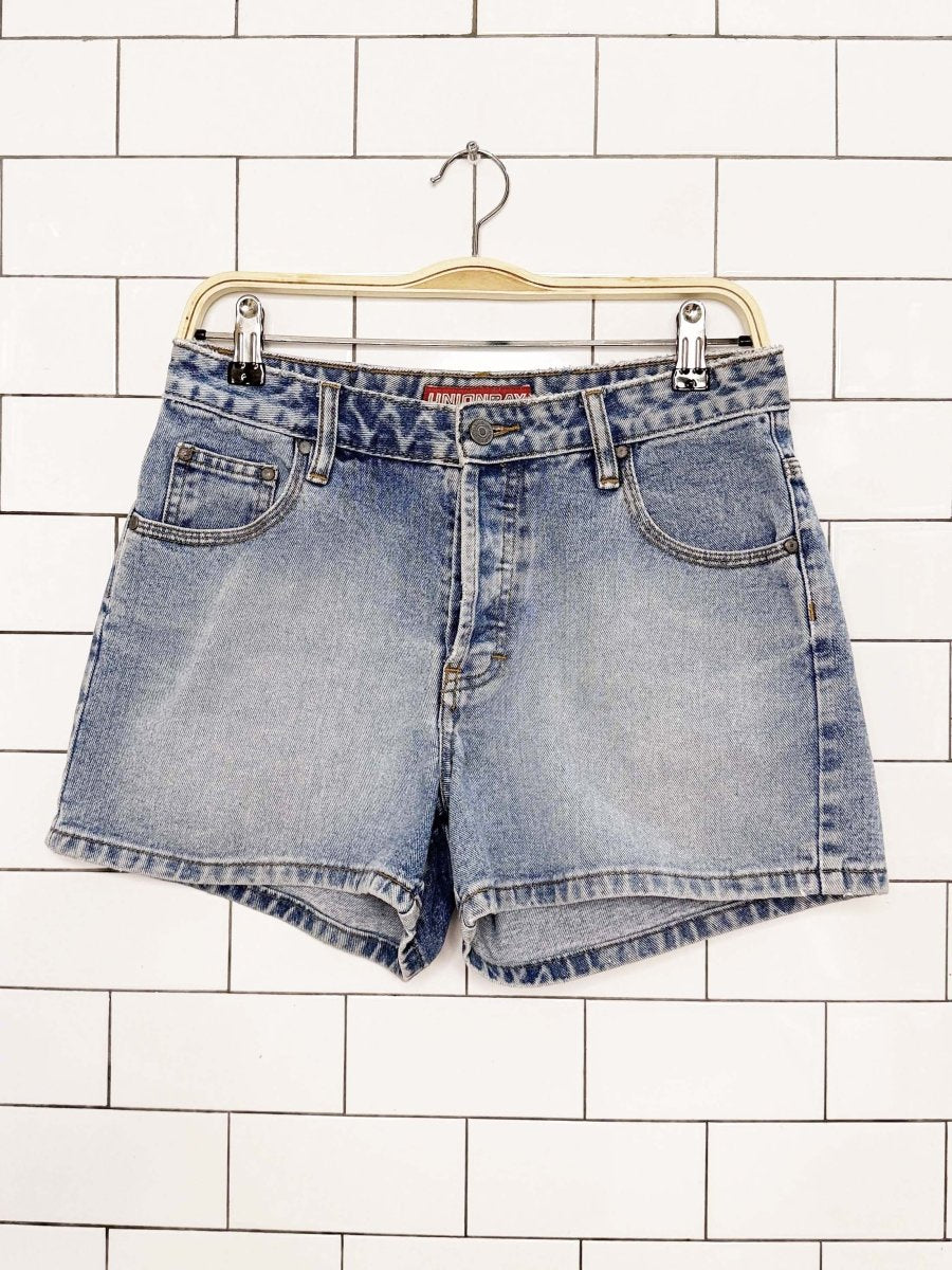 vintage 00s union bay belted back denim shorts - good market thrift store