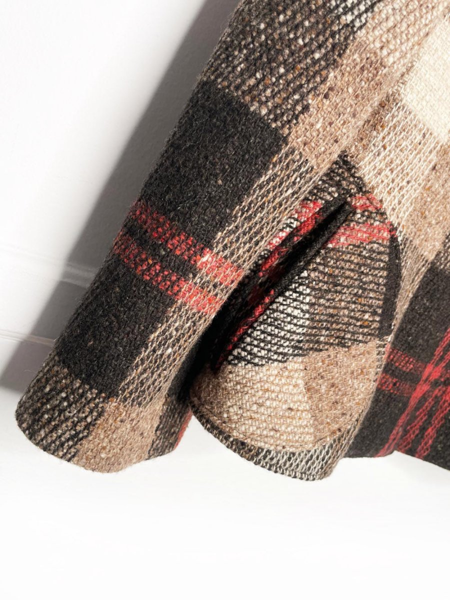 vintage 00s valentino mink - trim 100% wool tweed jacket | silk lining - good market thrift store