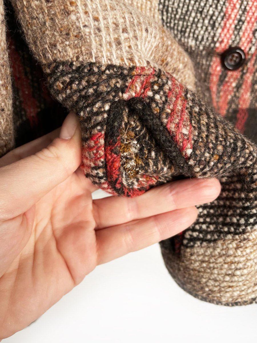 vintage 00s valentino mink - trim 100% wool tweed jacket | silk lining - good market thrift store