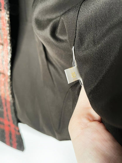 vintage 00s valentino mink - trim 100% wool tweed jacket | silk lining - good market thrift store