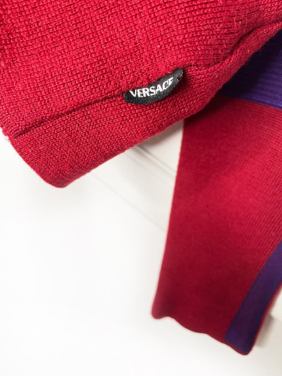 vintage 00s versace sport wool colour block sweater - good market thrift store