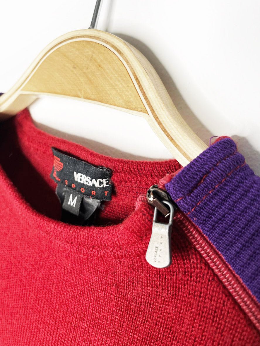 vintage 00s versace sport wool colour block sweater - good market thrift store