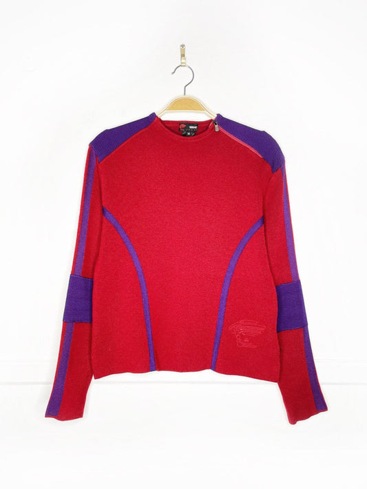 vintage 00s versace sport wool colour block sweater - good market thrift store