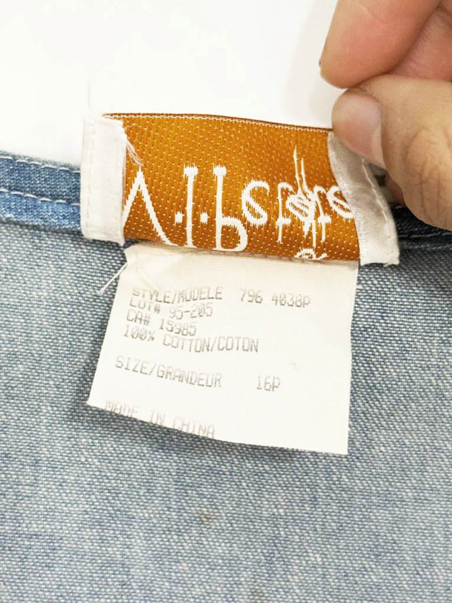 vintage 00s V.I.Petites scallop neck full button denim maxi dress - good market thrift store