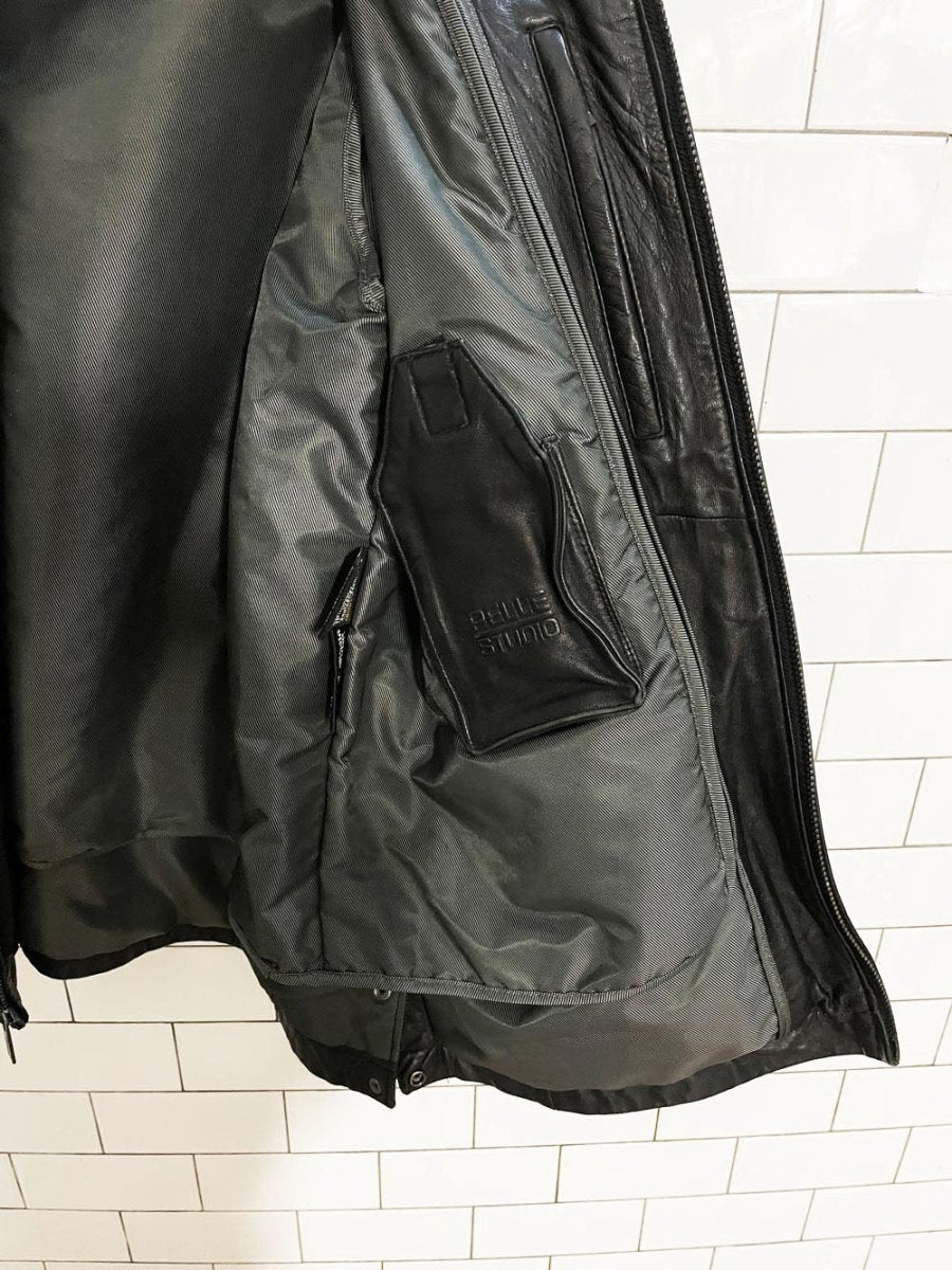 vintage 00s wilsons soft leather minimal zip jacket | pelle studio | removable lining - good market thrift store