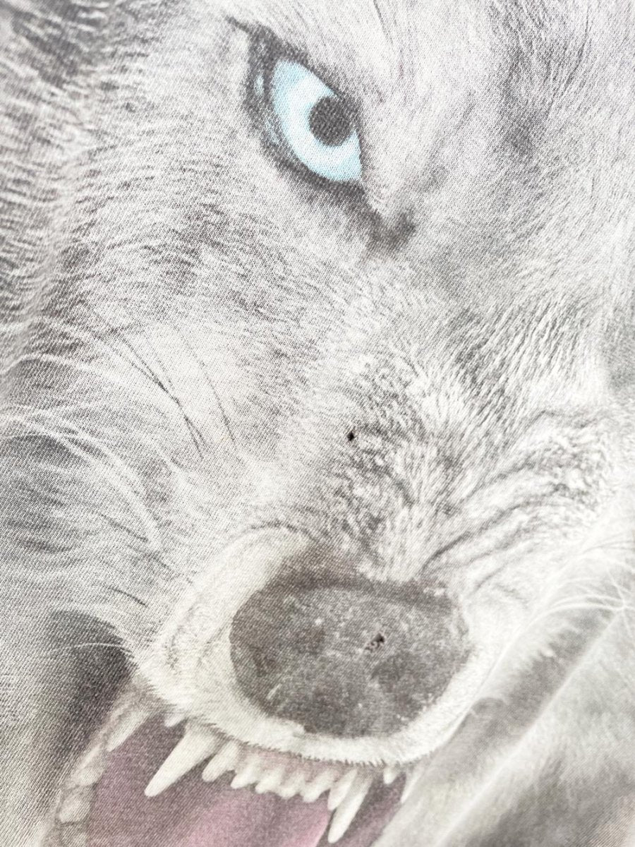 vintage 00s wolf face tie dye tee | mike sanford | 3D tees - good market thrift store