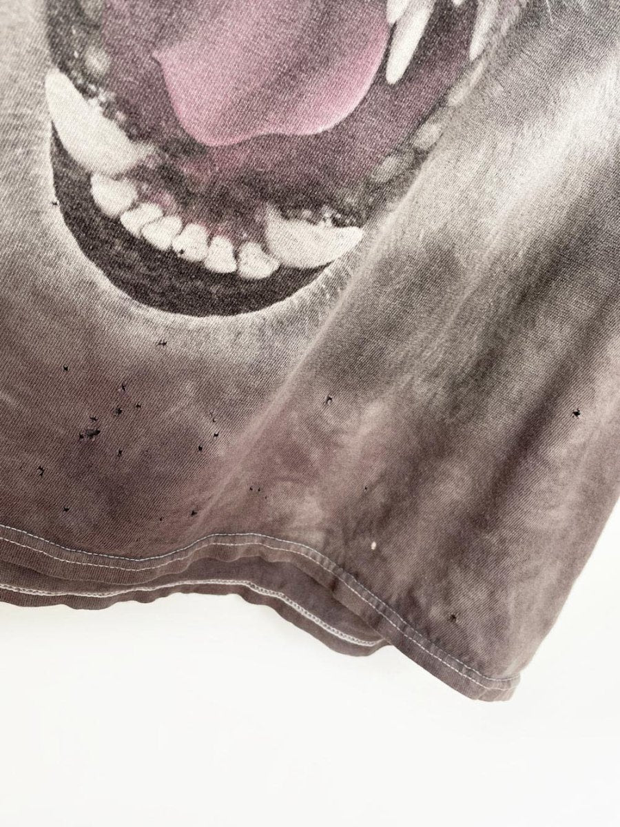 vintage 00s wolf face tie dye tee | mike sanford | 3D tees - good market thrift store