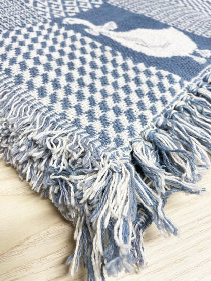 vintage 00s woven goose heart + home check throw blanket - good market thrift store