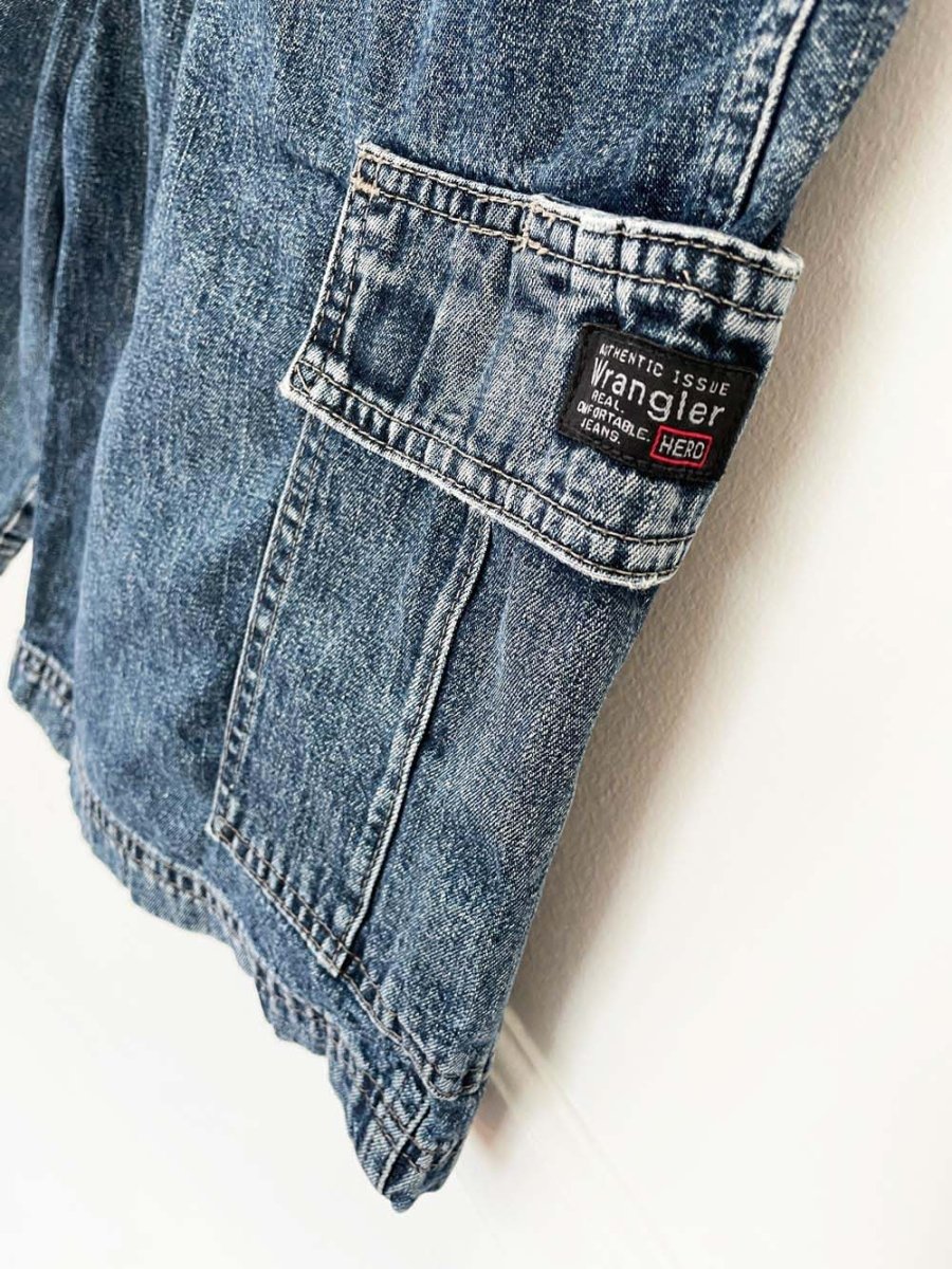 vintage 00s wrangler baggy long carpenter denim shorts - good market thrift store