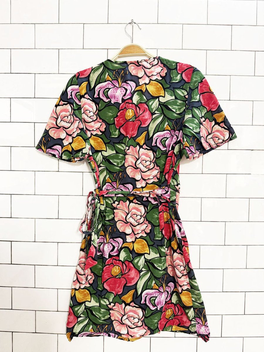 vintage 00s zara floral wrap mini dress - good market thrift store