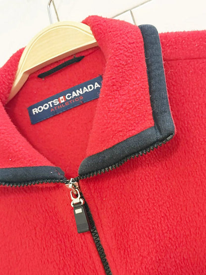 vintage 00xs roots fleece embroidered logo full zip jacket - good market thrift store