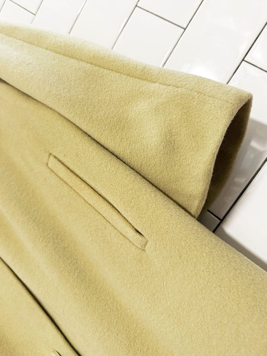 vintage 100% cashmere hand - tailored mink fur collar long coat - good market thrift store