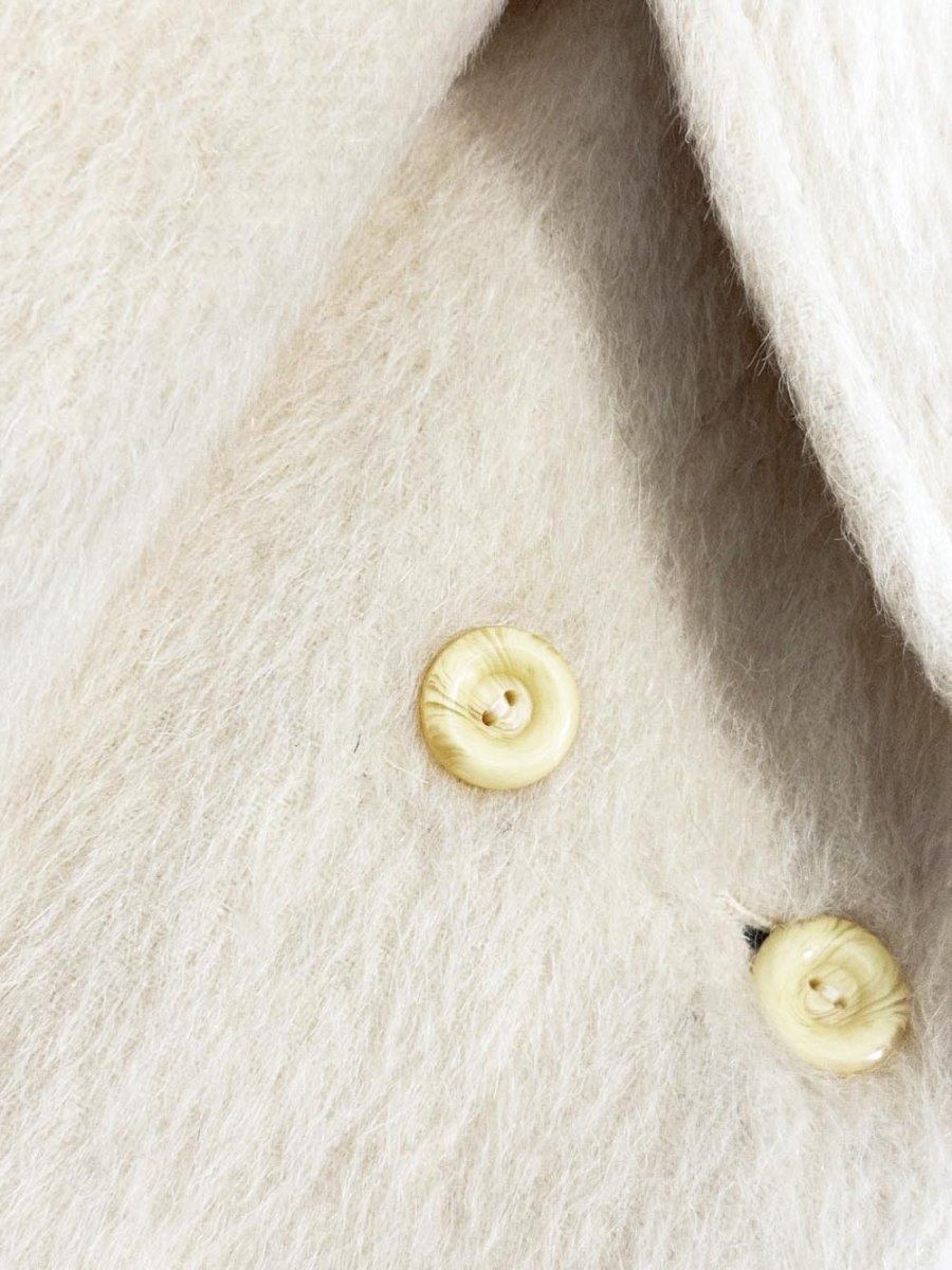 vintage 100% mohair double breasted belted coat | made in England - good market thrift store