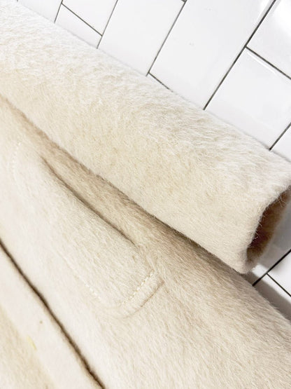 vintage 100% mohair double breasted belted coat | made in England - good market thrift store