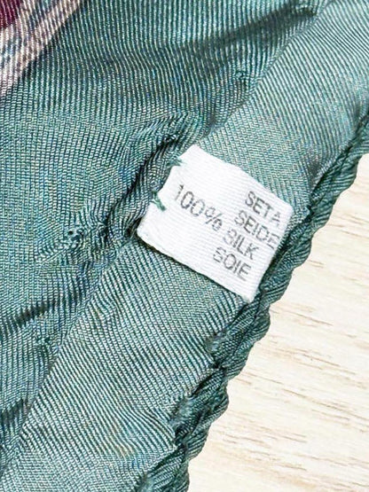 vintage 100% silk paisley square scarf | made in Italy | hand - rolled edge - good market thrift store