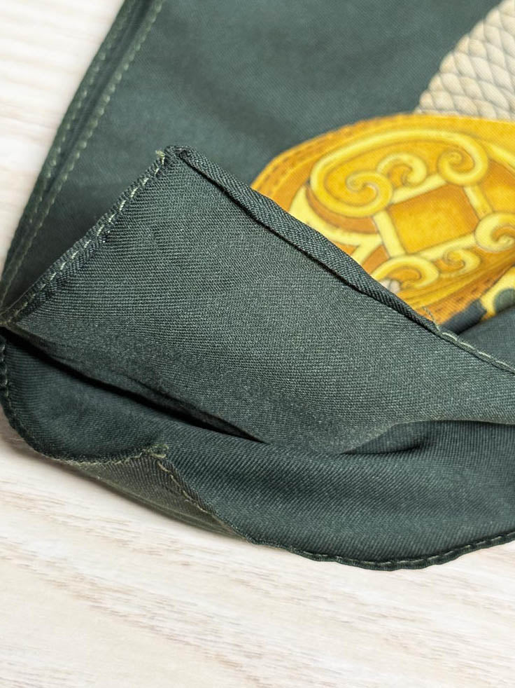 vintage 100% silk saddle harness equestrian square scarf - good market thrift store