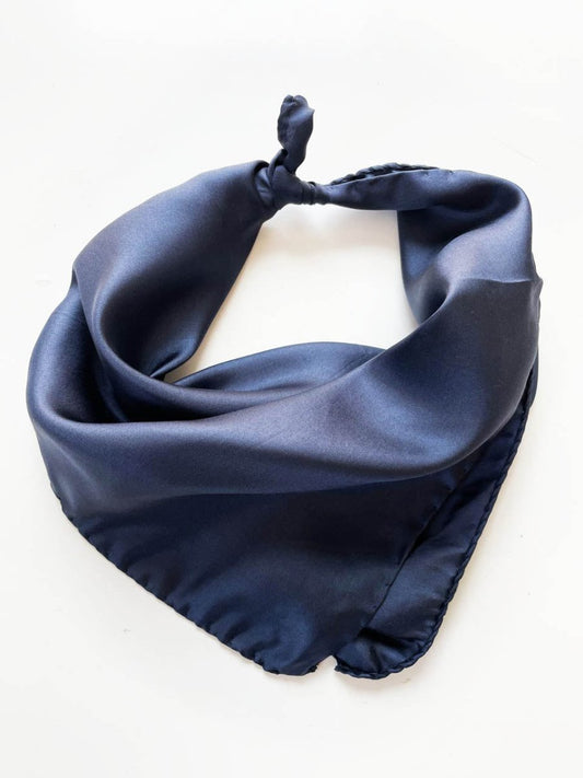vintage 100% silk square scarf | hand - rolled edge - good market thrift store