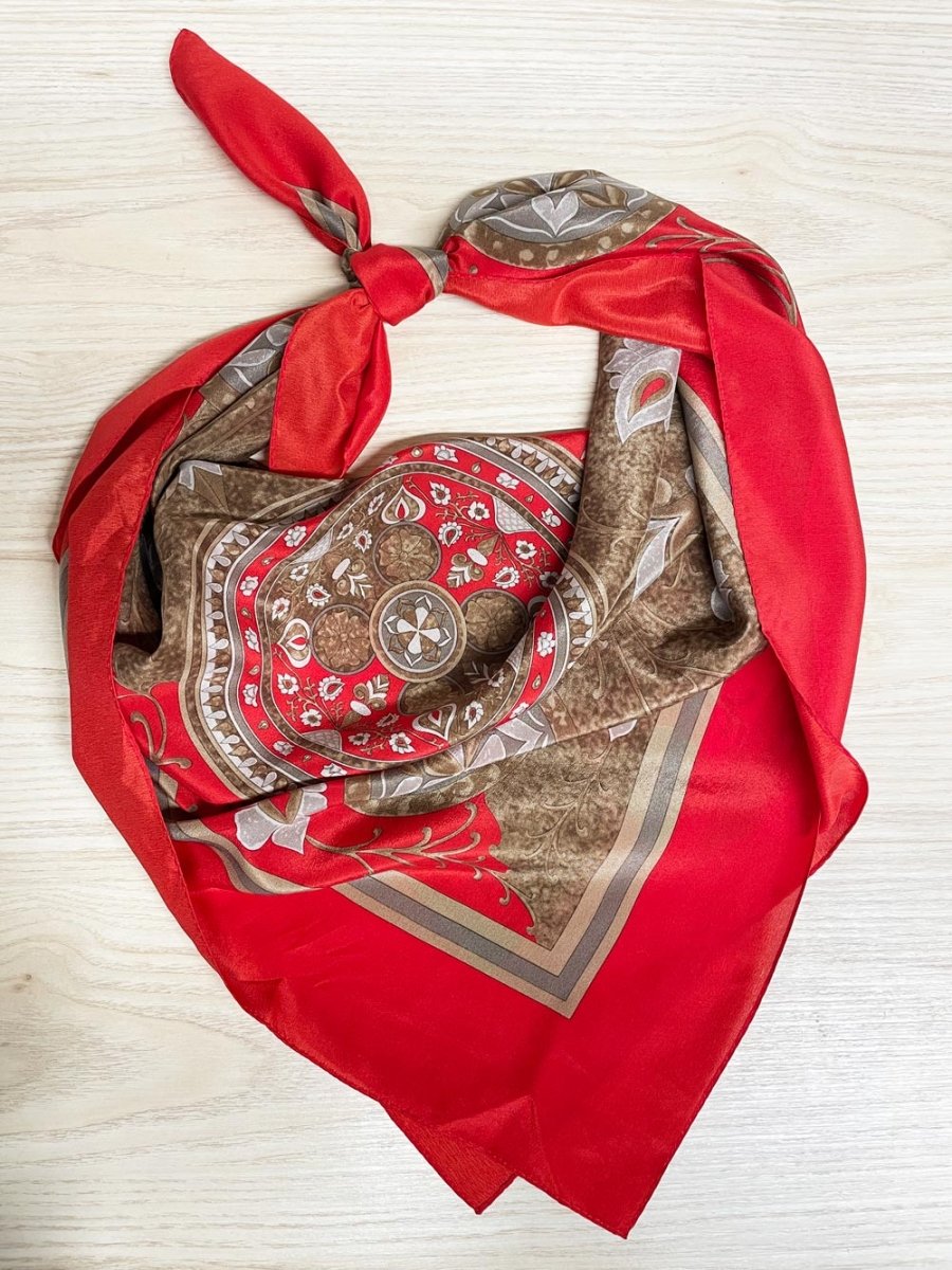 vintage 100% silk xl scarf - good market thrift store
