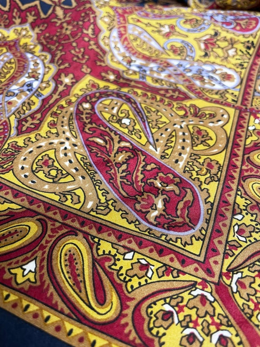 vintage 100% silk xl square scarf - good market thrift store
