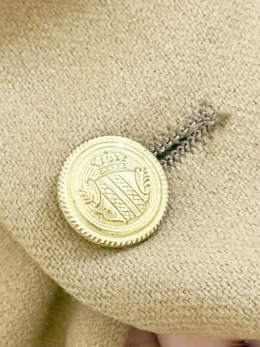 vintage 100% wool gold crest button blazer | man in wool | union made in USA - good market thrift store