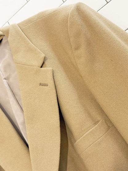 vintage 100% wool gold crest button blazer | man in wool | union made in USA - good market thrift store