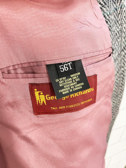 vintage 100% wool herringbone tweed menswear blazer | george richards - good market thrift store