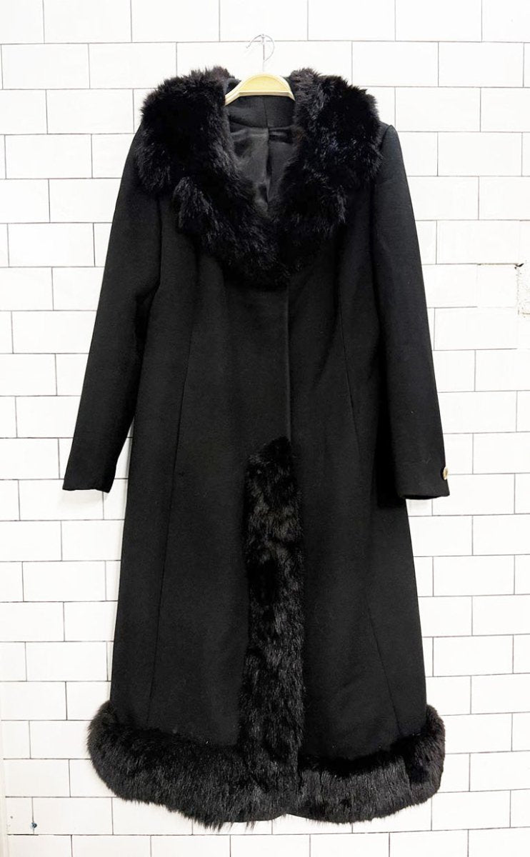 vintage 100% wool real fur trim penny lane coat | made in Canada - good market thrift store