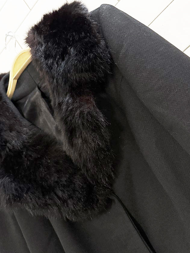 vintage 100% wool real fur trim penny lane coat | made in Canada - good market thrift store